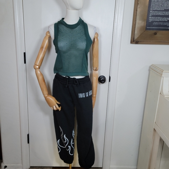 Free People Movement Green Mesh Tank Top Size Medium/Large - Picture 1 of 5
